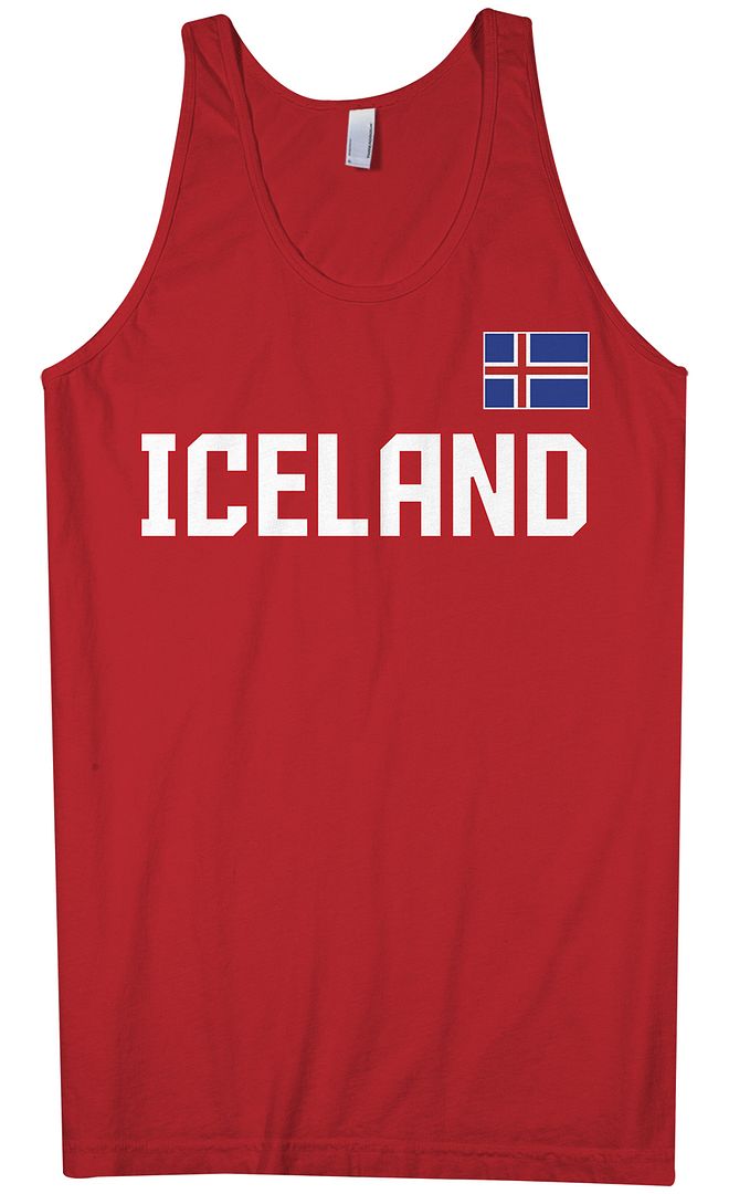Threadrock Men's Iceland National Team Tank Top Nordic Flag